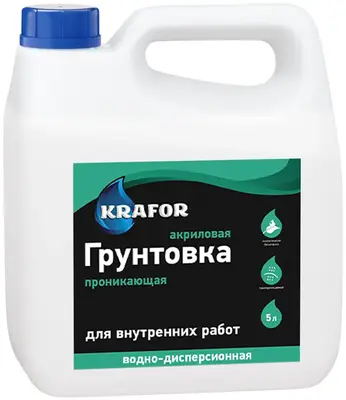 Крафор грунтовка акриловая проникающая для внутренних работ (5 л) белая