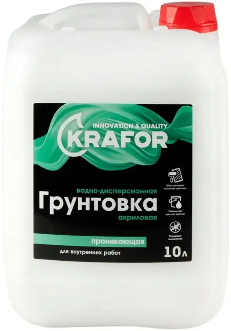 Крафор водно-дисперсионная грунтовка акриловая проникающая (10 л)