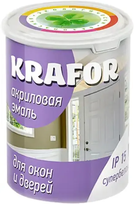 Крафор эмаль акриловая для окон и дверей (1 кг) супербелая