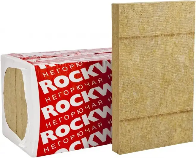 Rockwool Фасад Баттс Д Оптима жесткая гидрофобизированная теплоизоляционная плита (0.6*1 м/130 мм)