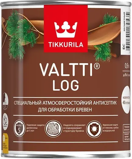 Тиккурила Valtti Log специальный атмосферостойкий антисептик для обработки бревен (900 мл ) сосна