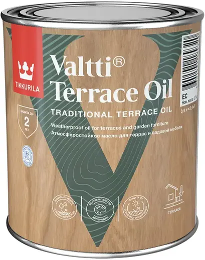Тиккурила Valtti Terrace Oil атмосферостойкое масло для террас и садовой мебели (900 мл база EC)