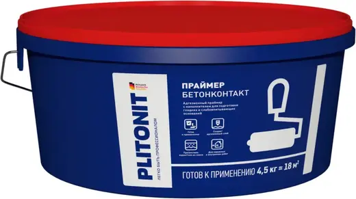 Плитонит Бетон-контакт грунт праймер с наполнителем (4.5 кг)