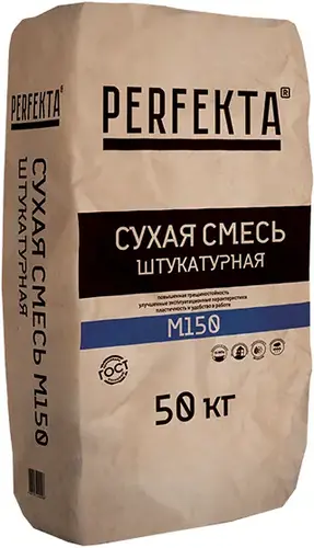 Perfekta М-150 сухая смесь для наружных и внутренних работ штукатурная (50 кг)