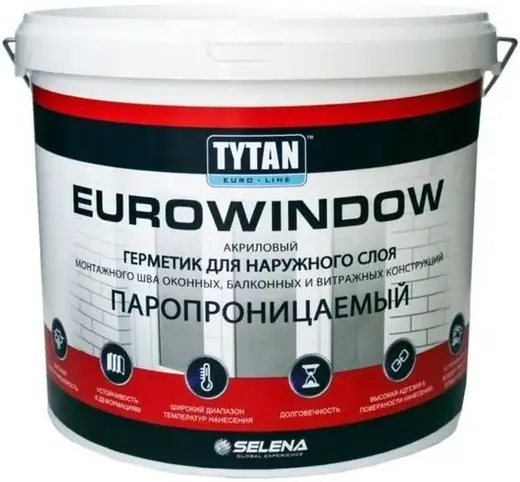 Титан Euro-Line Eurowindow акриловый герметик для наружного слоя паропроницаемый (7 кг)