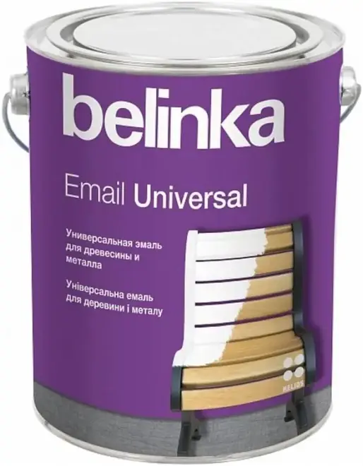 Белинка Email Universal универсальная эмаль для древесины и металла (2.7 л) белая база B1 глянцевая