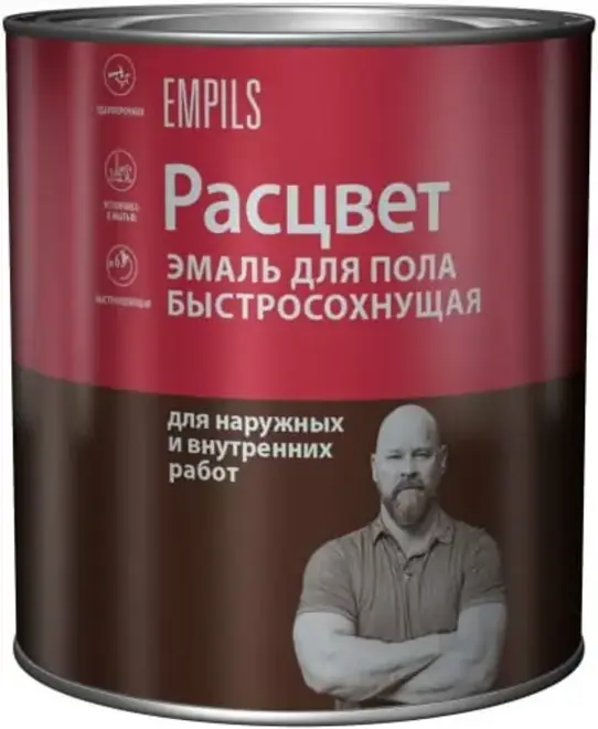 Расцвет эмаль для пола быстросохнущая (2.7 кг) серая