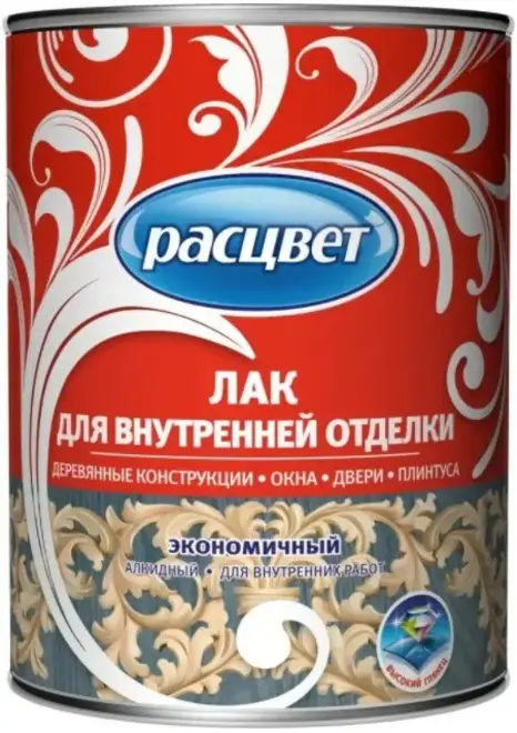 Расцвет ПФ-283 лак для внутренней отделки высокоглянцевый (800 г) глянцевый