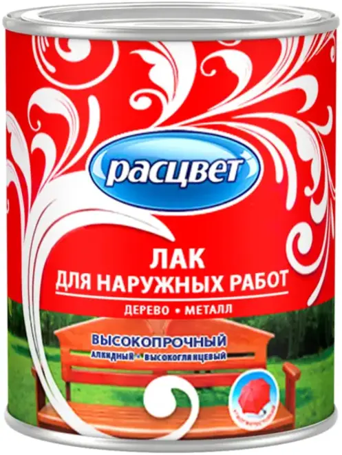 Расцвет лак для наружных работ высокопрочный алкидный (800 г) глянцевый