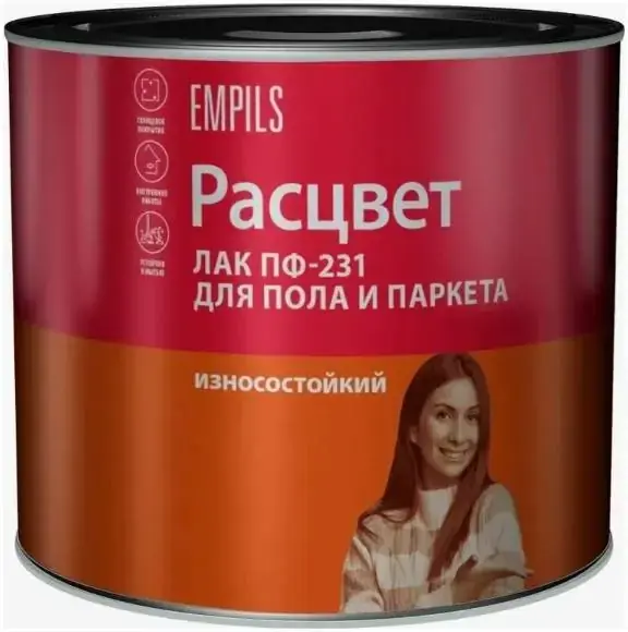 Расцвет лак для пола и паркета износостойкий алкидный (1.9 кг) глянцевый