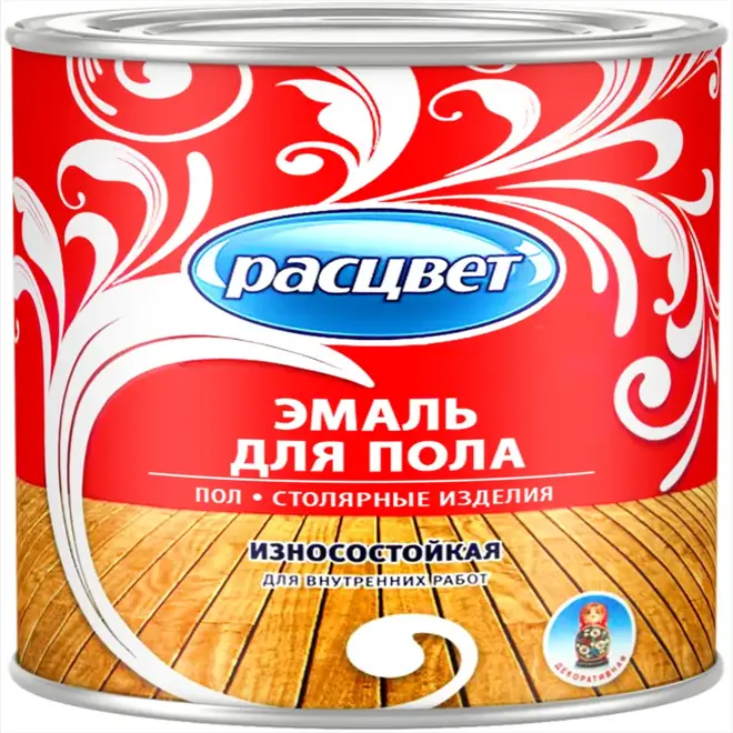 Расцвет ПФ-266 эмаль для пола износостойкая (900 г) желто-коричневая