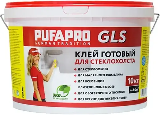 Pufapro Glutolin GLS клей обойный для стеклообоев, всех видов флизелиновых обоев (5 кг)