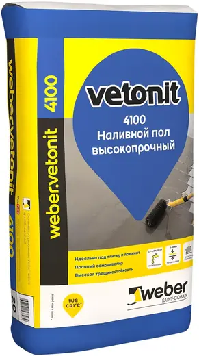 Вебер Ветонит 4100 Self Level Floor наливной пол высокопрочный (20 кг)