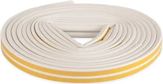 Krass уплотнитель самоклеящийся для окон и дверей (9*10 м/4 мм) E-профиль белый