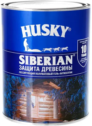 Хаски Siberian защита древесины лессирующий полуматовый гель-антисептик (900 мл) калужница (сосна)
