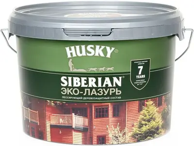 Хаски Siberian Эко-Лазурь лессирующий деревозащитный состав (2.5 л) кедр полуматовый