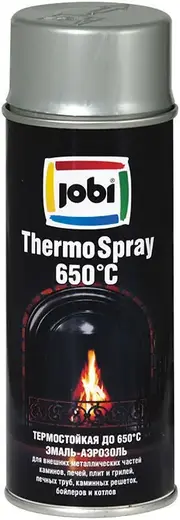 Jobi Thermospray 650°C быстросохнущая термостойкая эмаль-аэрозоль (400 мл) серебро