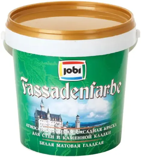 Jobi Fassadenfarbe краска для стен и каменной кладки акриловая (900 мл) белая база A морозостойкая