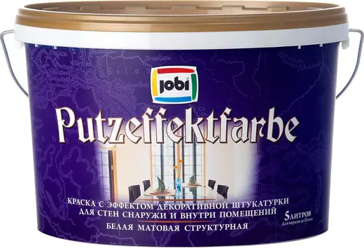 Jobi Putzeffektfarbe краска с эффектом декоративной штукатурки акриловая (5 л) белая морозостойкая