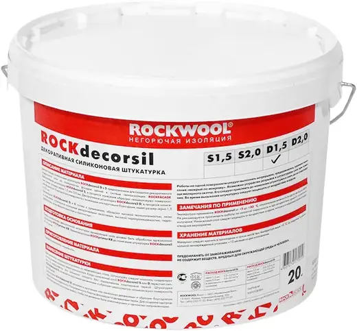 Rockwool Rockdecorsil декоративная силиконовая штукатурка (20 кг 1.5 мм) бороздчатая фактура