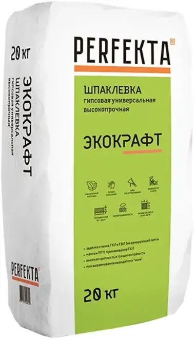 Perfekta Экокрафт шпаклевка гипсовая универсальная (20 кг)