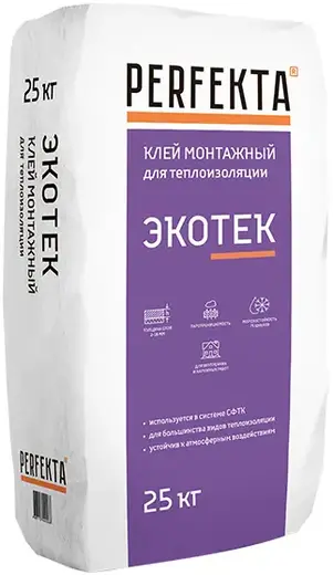 Perfekta Экотек клей монтажный для теплоизоляции (25 кг)