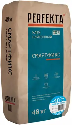 Perfekta Смартфикс клей плиточный улучшенный без вертикального сползания (40 кг) 2-6 мм