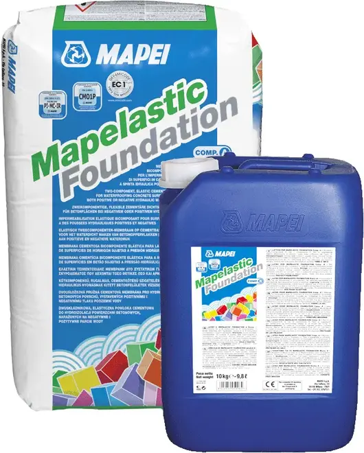 Mapei Mapelastic Foundation 2-комп эластичная мембрана на цементной основе (22 кг (компонент А)