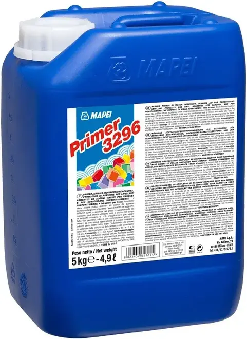 Mapei Primer 3296 акриловая грунтовка в водной дисперсии (5 кг)