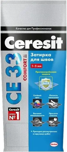 Ceresit CE 33 Comfort затирка для узких швов (25 кг) №04 серебристо-серая