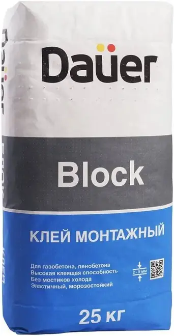Dauer Block клей монтажный для газобетона, пенобетона (25 кг)
