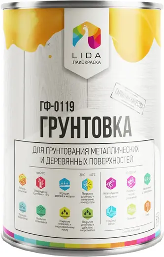 Лакокраска Lida ГФ-0119 грунтовка (50 кг) серая