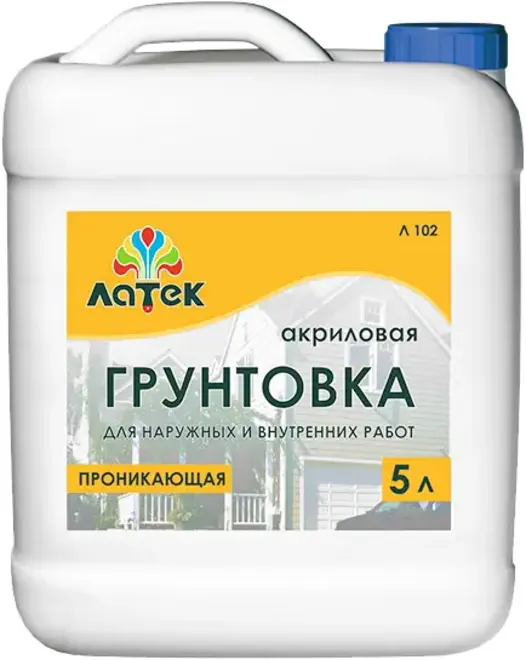 Латек Л 102 акриловая грунтовка проникающая (5 л) бесцветная