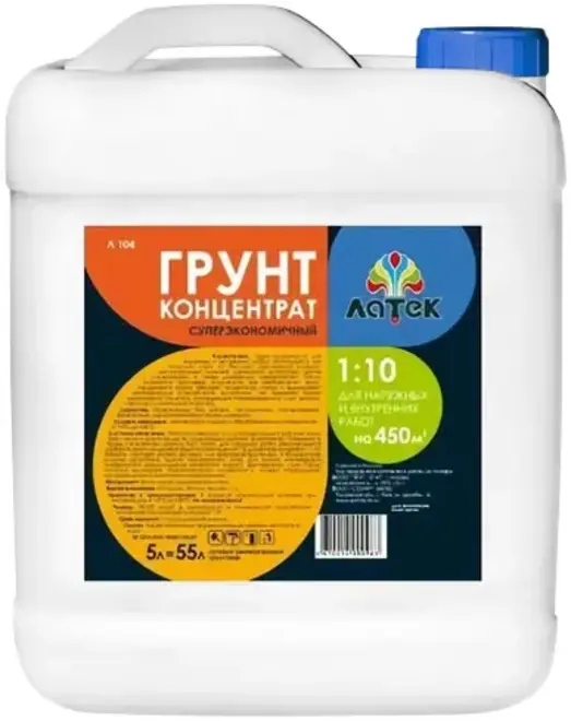 Латек Л 104 грунт концентрат суперэкономичный (5 л) бесцветный