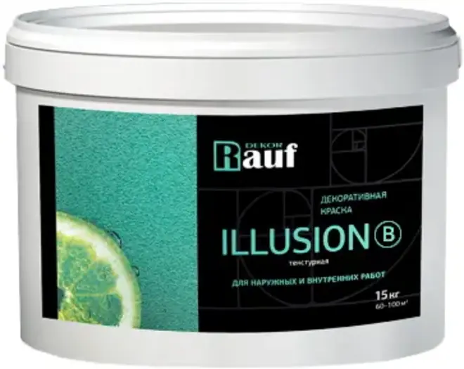 Rauf Decor Illusion B декоративная краска текстурная (15 кг) белая