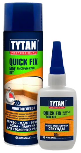 Титан Professional Quick Fix MDF KIT быстрый клей многоцелевой (250 мл (50 мл + 200 мл)