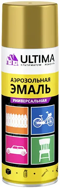 Ultima эмаль аэрозольная универсальная металлик (520 мл) серебряная