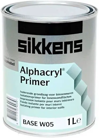 Sikkens Wood Coatings Alphacryl Primer изолирующий акриловый грунт для внутренних работ (1 л база W05) белый