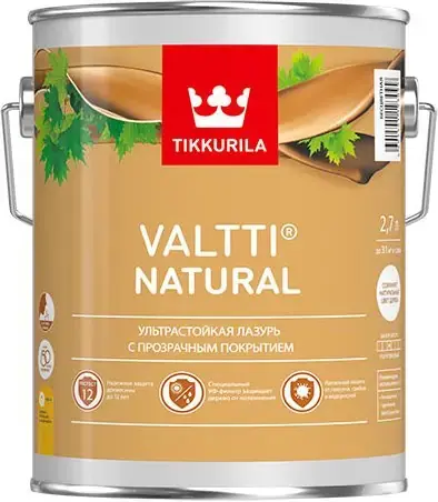 Тиккурила Valtti Natural ультрастойкая лазурь с прозрачным покрытием (2.7 л)