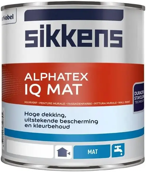 Sikkens Wood Coatings Alphatex IQ Mat матовая акриловая краска для минеральных оснований (1 л) белая