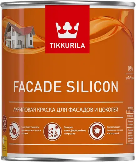 Тиккурила Facade Silicon акриловая краска для фасадов и цоколей (900 мл) белая