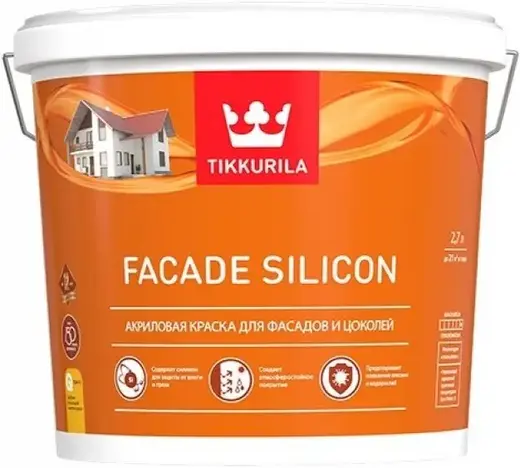 Тиккурила Facade Silicon акриловая краска для фасадов и цоколей (2.7 л) белая