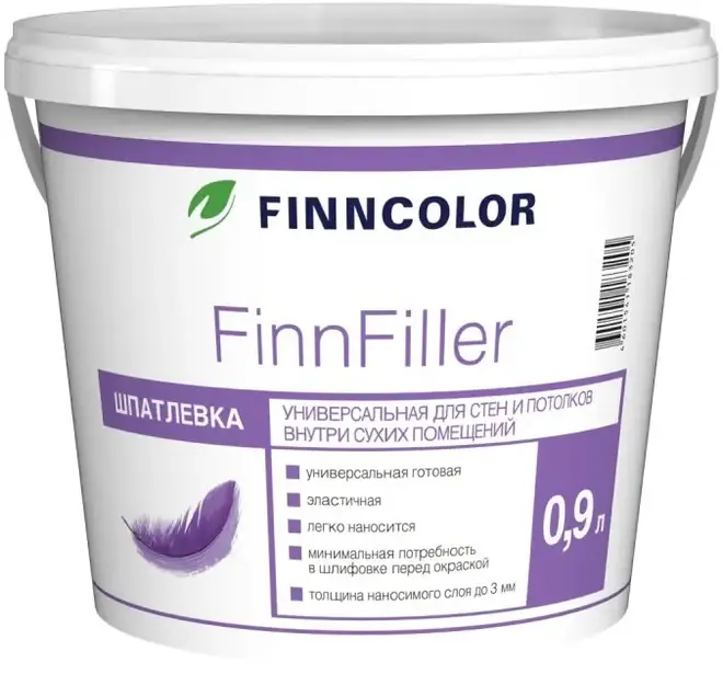 Finncolor Finnfiller шпатлевка универсальная для стен и потолков (900 мл)