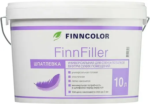 Финнколор Finnfiller шпатлевка универсальная для стен и потолков (10 л)
