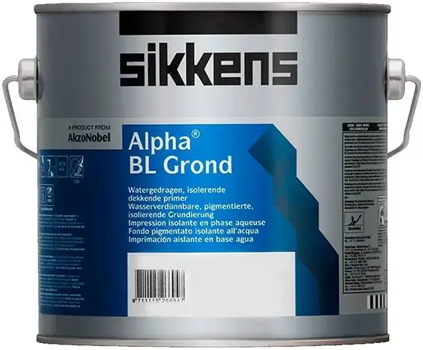 Sikkens Wood Coatings Alpha BL Grond специальная грунтовка под декоративную краску Alpha Tacto (2.5 л база W05) белая