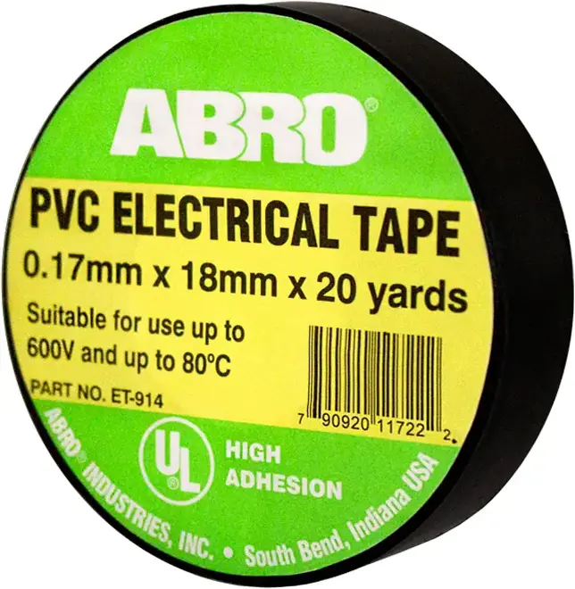 Abro изолента термостойкая (18*18.2 м) ET-914-BLK-RW