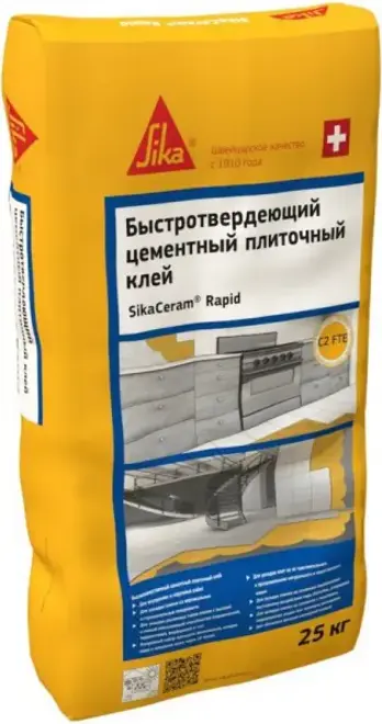 Sika Sikaceram Rapid быстротвердеющий цементный плиточный клей (25 кг)