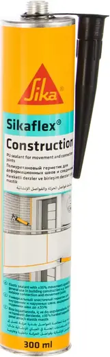Sika Sikaflex Construction+ полиуретановый герметик для строительных швов (300 мл) черный