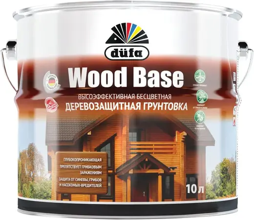 Dufa Wood Base высокоэффективная бесцветная деревозащитная грунтовка (10 л)