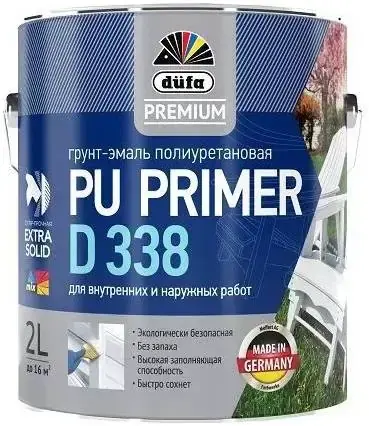 Dufa Premium PU Primer D338 грунт-эмаль полиуретановая (500 мл) белая